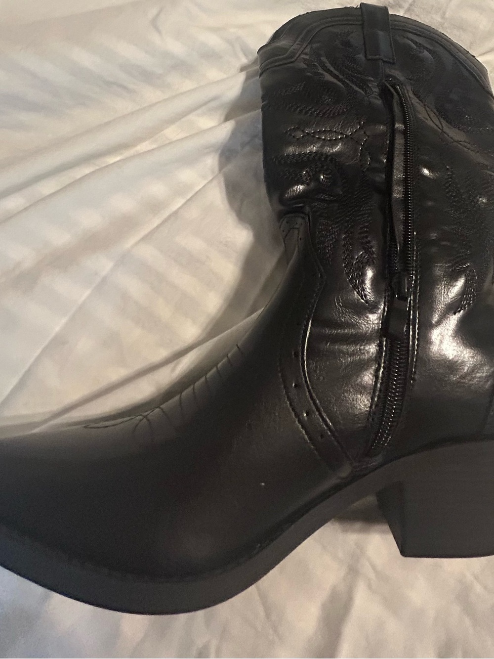 Classic Black Women's Ankle Boot with Side Zip